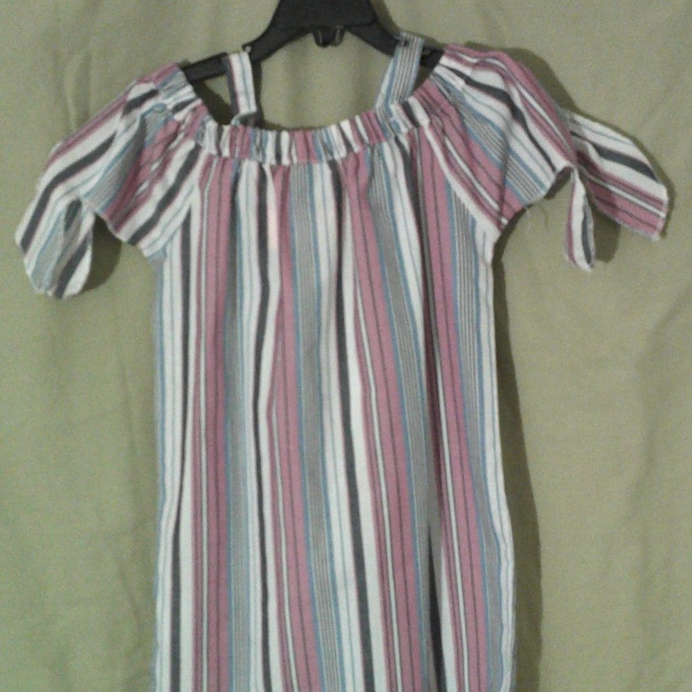 blue & pink pin stripe top/dress